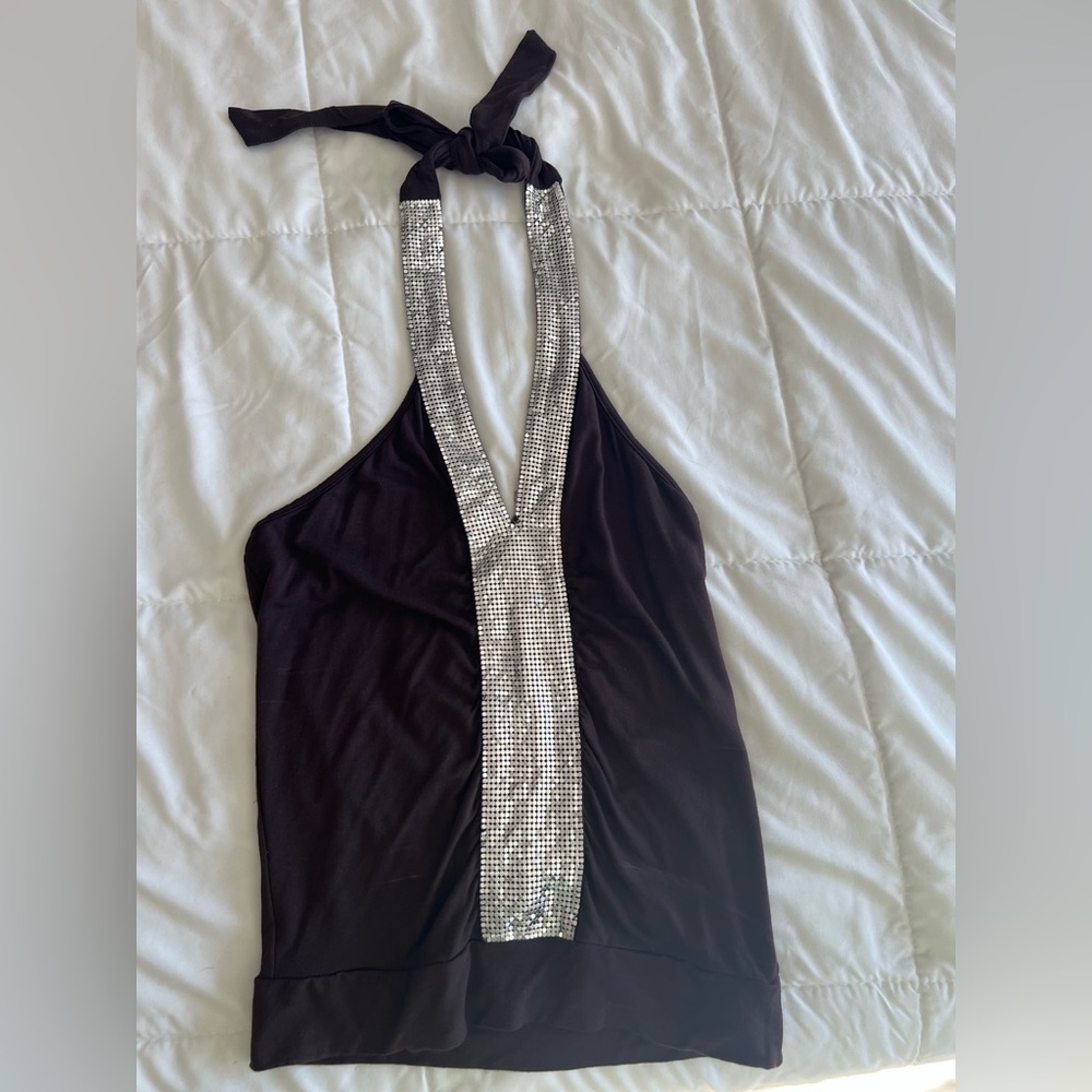 Brown and Silver Chain Link Halter